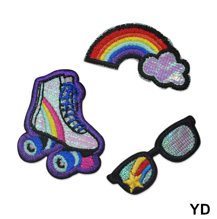 Sewing Id - Patch brodé arc-en-ciel, 10 pièces, fer