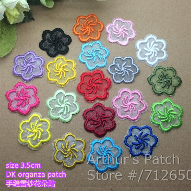 Sewing Id - Nouveauté 10 pièces fleur brodée Organza
