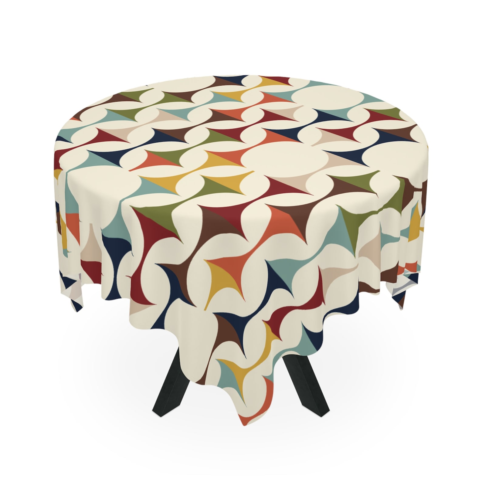 Century Textile & Sewing Supply - Nappe carrée géométrique rétro moderne du