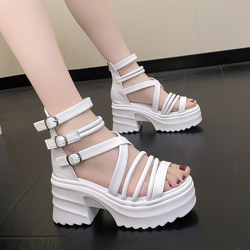 Sewing New - Sandales d'été décontractées à talons compensés