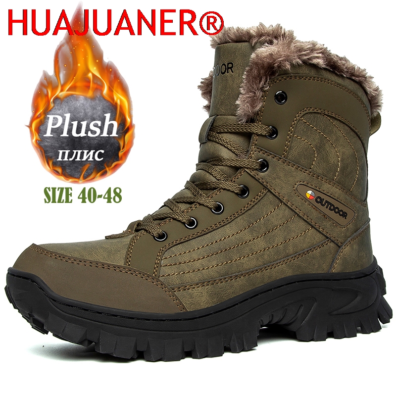Sewing Nylon - Bottes d'hiver pour hommes, plateforme, fourrure