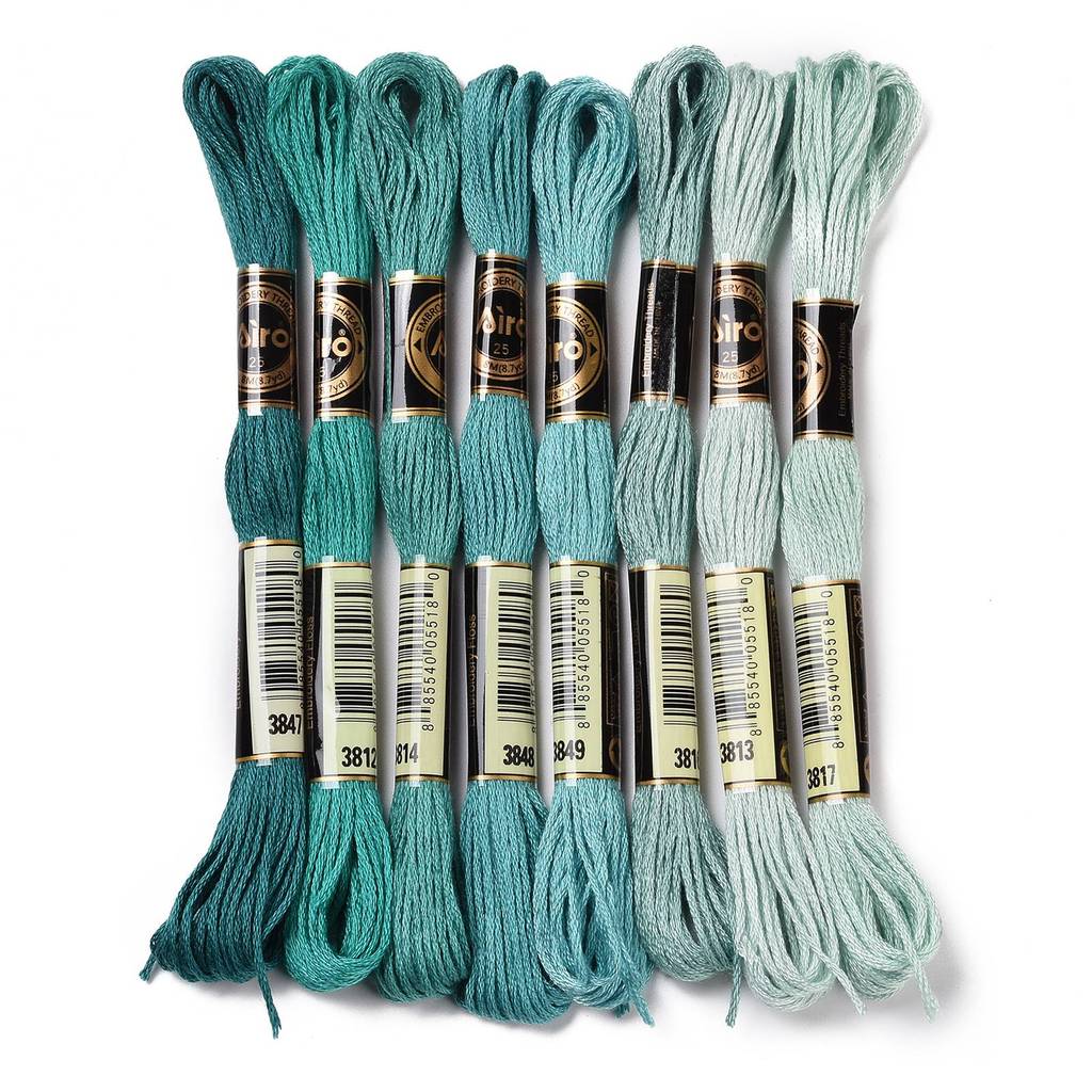 Embroidery Floss Thread - 1 lot de 8 écheveaux de