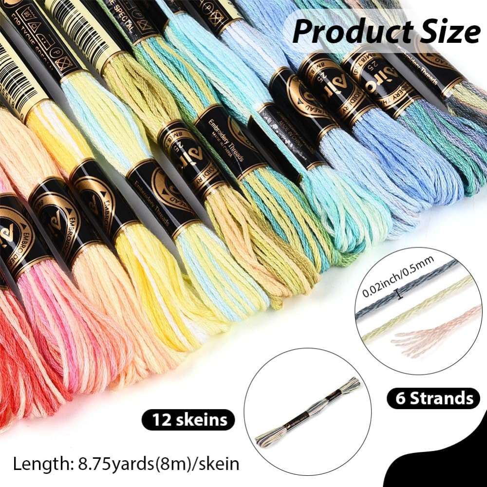 12 écheveaux de fil à broder e - Embroidery Floss Thread avis et prix