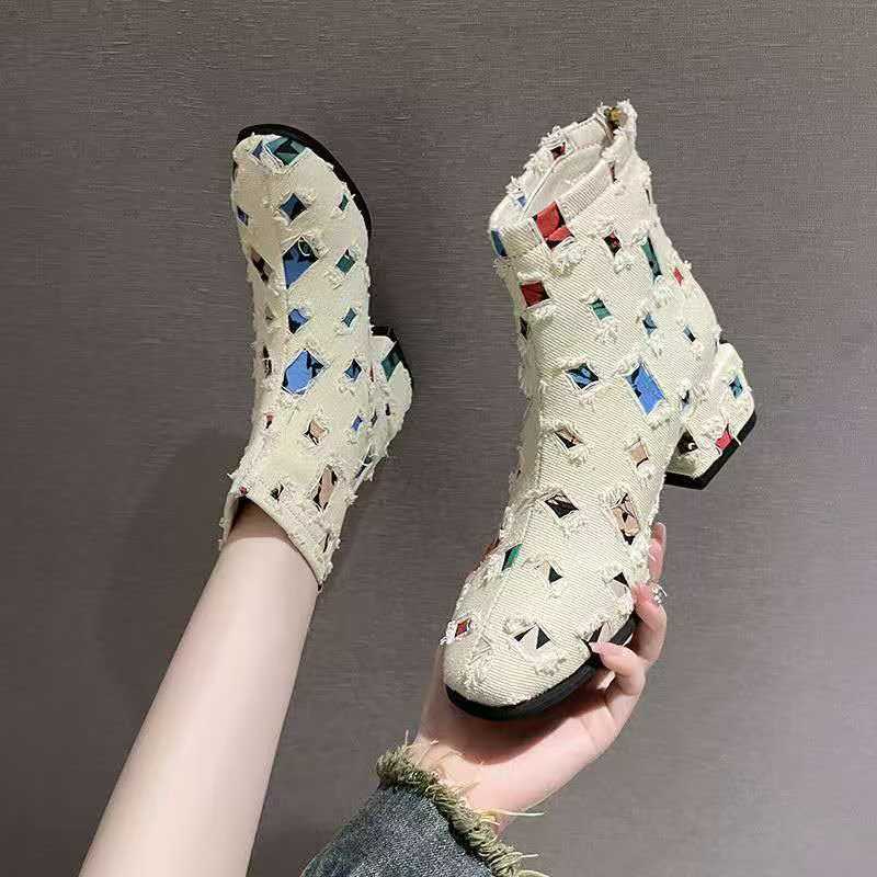 Chaussures en Denim à semelles - Sewing Zipper avis et prix