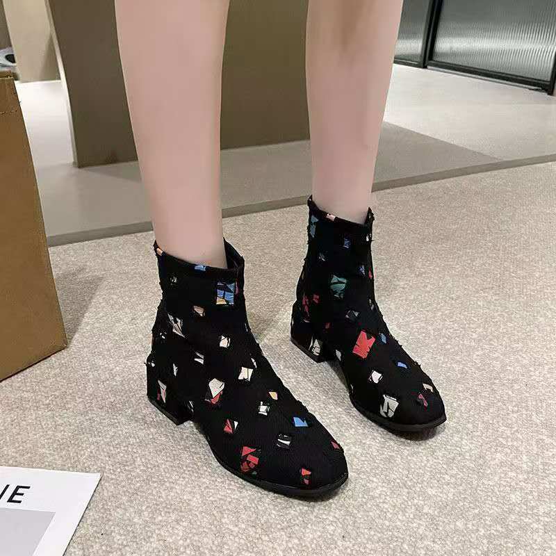 Chaussures en Denim à semelles - Sewing Zipper avis et prix