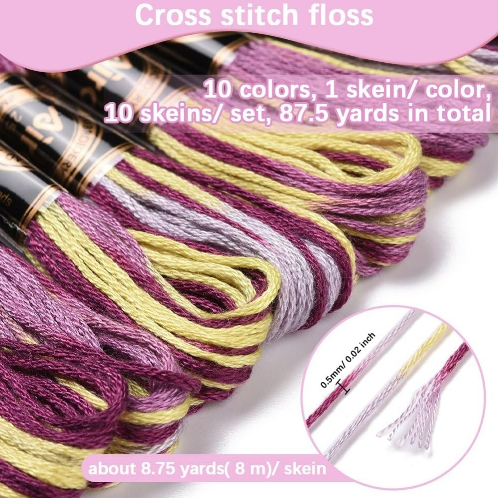 Fil à broder panaché violet, 6 - Embroidery Floss Thread avis et prix