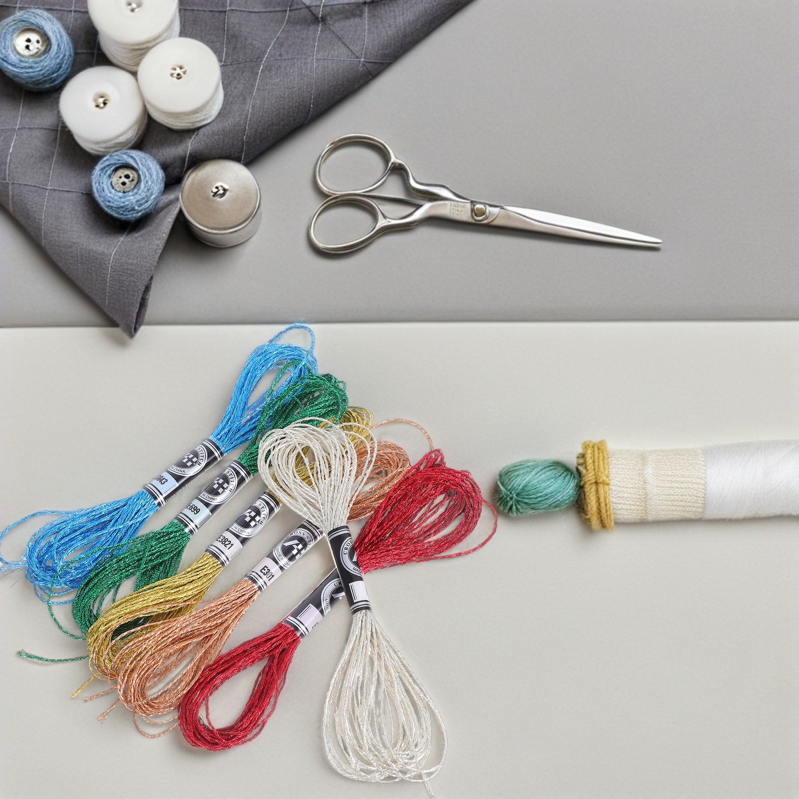 6 pièces de fils à broder méta - Embroidery Floss Thread avis et prix