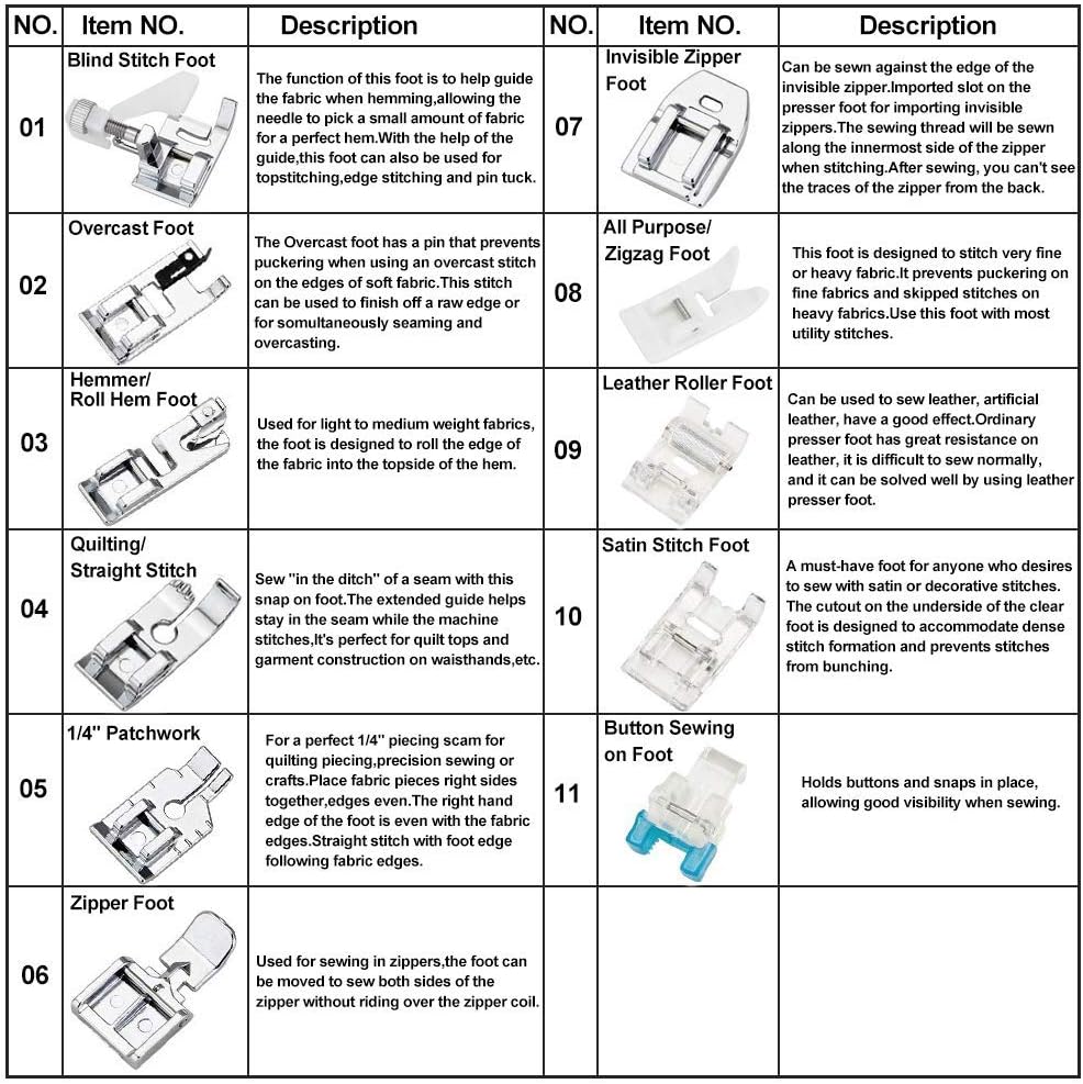 Kit de 11 pieds presseurs - Ki - Textile Sewing Machines avis et prix