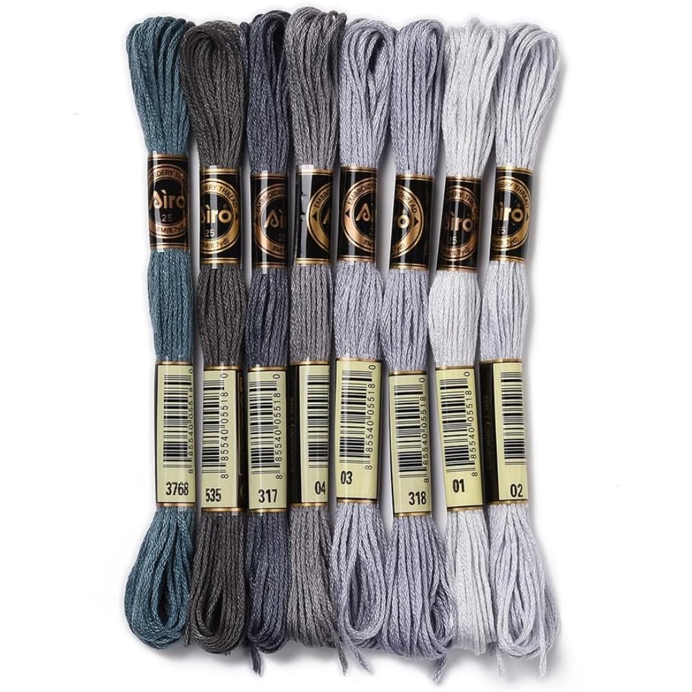 8 écheveaux 70 Yards gris Brac - Embroidery Floss Thread avis et prix