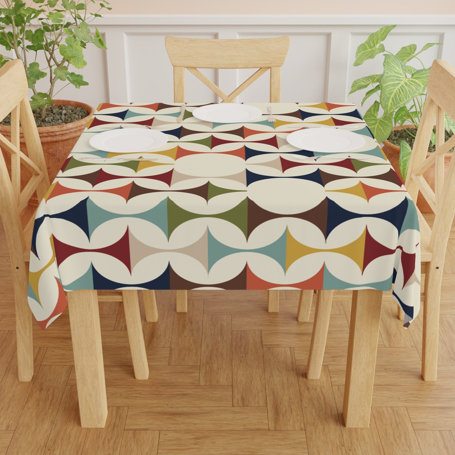 Nappe carrée géométrique rétro - Century Textile & Sewing Supply avis et prix