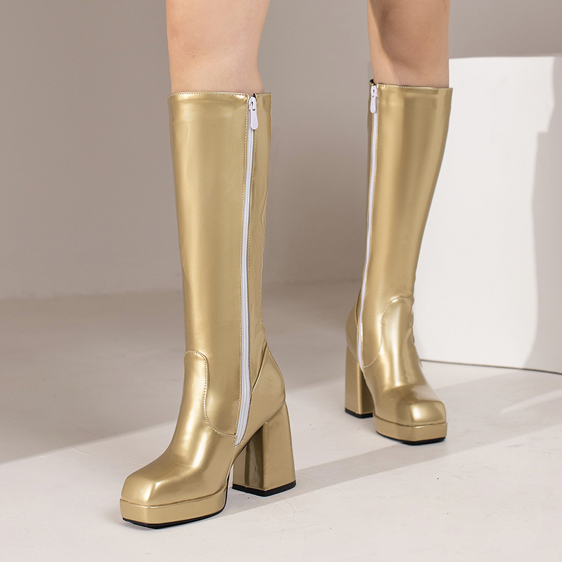 Bottes à plateforme en cuir ve - Sewing Zipper avis et prix