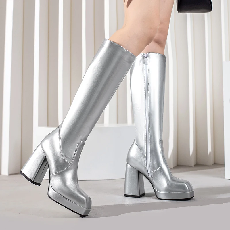 Bottes à plateforme en cuir ve - Sewing Zipper avis et prix