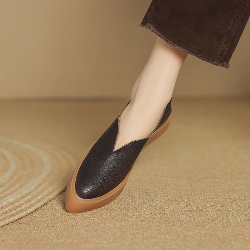Mocassins pointus en cuir véri - Sewing New avis et prix